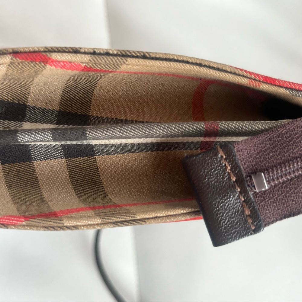Vintage 1990s Burberry Canvas Shoulder Bag 💕 COA pictured - strap off one side - Picture 10 of 14